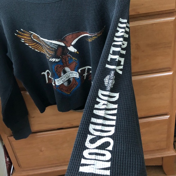 sold // vtg harley davidson crop long sleeve - Picture 7 of 8